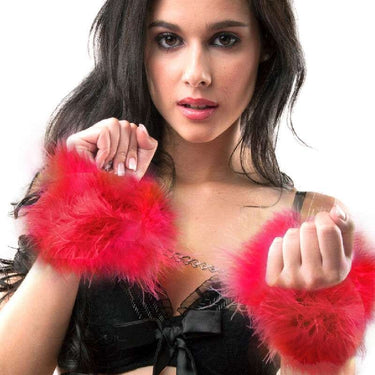 Manette Rosa in Alluminio con Marabù – Fantasie Eccitanti e Seduzione
